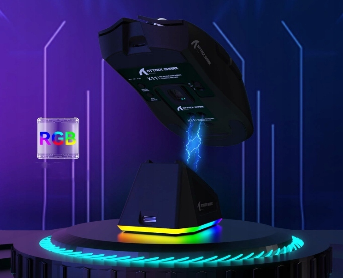 Magnetyczna stacja dokująca z podświetleniem RGB dedykowana do myszy Attack Shark X11.